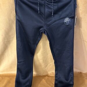 Black Relaxed Fit Sweatpants with Visible Seams